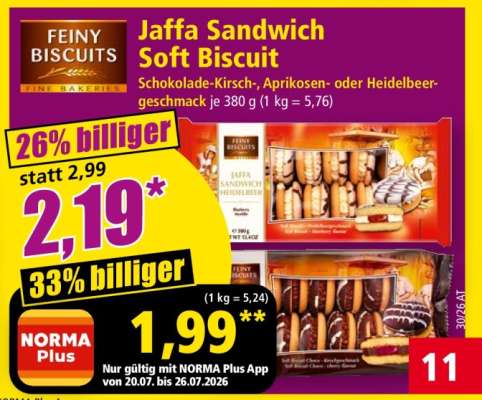 Feiny Biscuits Jaffa Sandwich Soft Biscuit