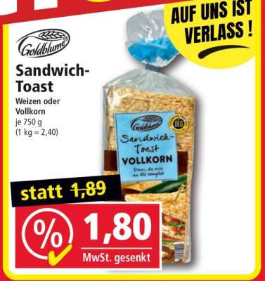Goldblume Sandwich-Toast