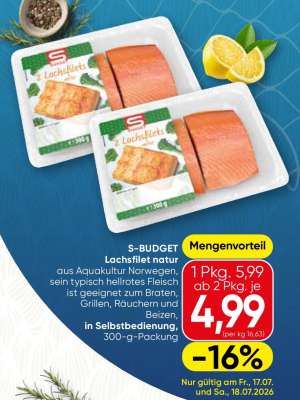 S-BUDGET Lachsfilet natur