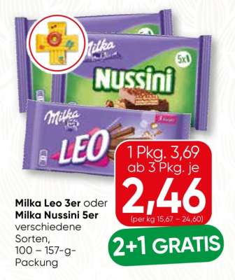 Milka Leo 3er oder Milka Nussini 5er