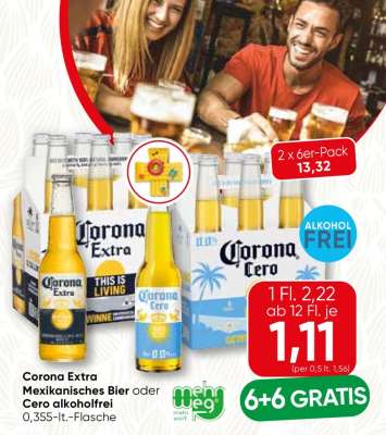 Corona Extra Mexikanisches Bier oder Cero alkoholfrei