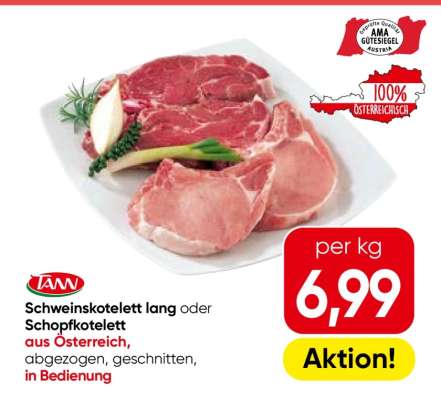 TANN Schweinskotelett lang oder Schopfkotelett