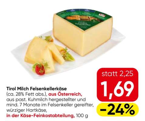 Tirol Milch Felsenkellerkäse