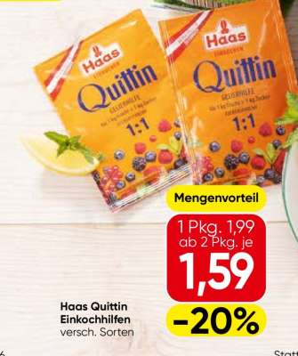Haas Quittin Einkochhilfen