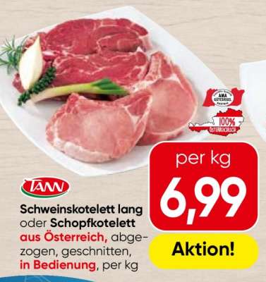 Schweinskotelett lang oder Schopfkotelett