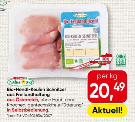 Bio-Hendl-Keulen Schnitzel