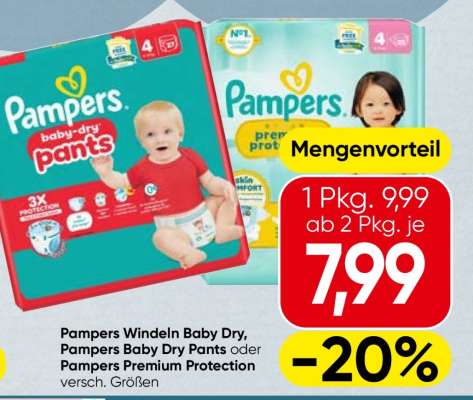 Pampers Windeln Baby Dry, Pampers Baby Dry Pants oder Pampers Premium Protection