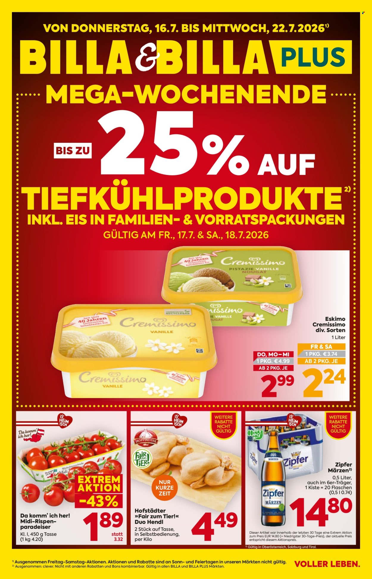 Angebote Billa - 16.7.2026 - 22.7.2026. Seite 1