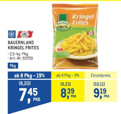 BAUERNLAND KRINGEL FRITES