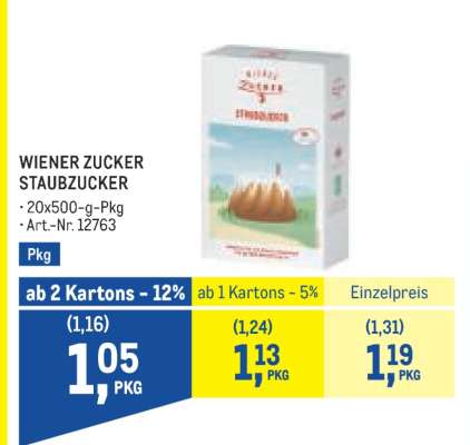 WIENER ZUCKER STAUBZUCKER