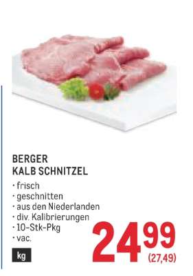 BERGER KALB SCHNITZEL