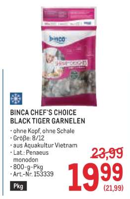 BINCA CHEF'S CHOICE BLACK TIGER GARNELEN