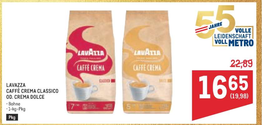 Lavazza Caffè Crema Classico od. Crema Dolce