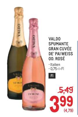 VALDO SPUMANTE GRAN CUVÉE DE' PAI WEISS OD. ROSÉ
