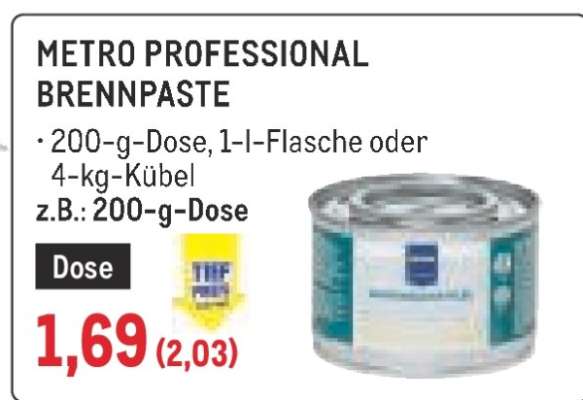 METRO PROFESSIONAL BRENNPASTE