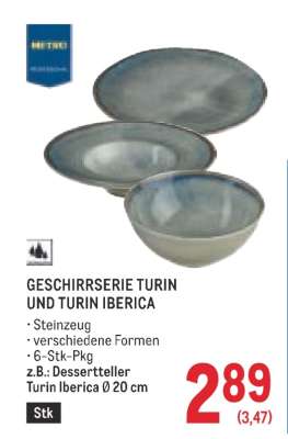 GESCHIRRSERIE TURIN UND TURIN IBERICA