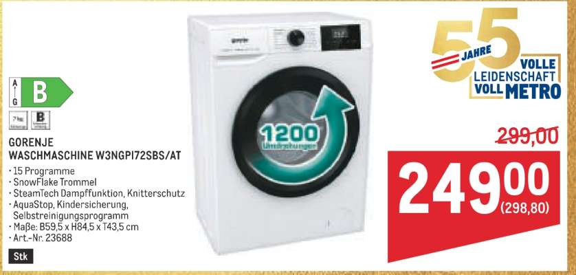 GORENJE WASCHMASCHINE W3NGPIP72SBS/AT