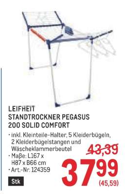 LEIFHEIT STANDTROCKNER PEGASUS 200 SOLID COMFORT