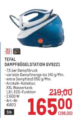 TEFAL DAMPFBÜGELSTATION GV9221