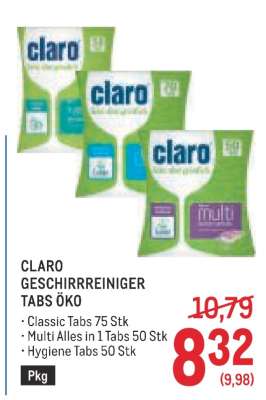 CLARO GESCHIRRREINIGER TABS ÖKO