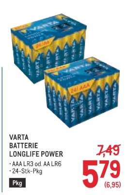 VARTA BATTERIE LONGLIFE POWER