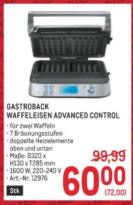 GASTROBACK WAFFELEISEN ADVANCED CONTROL
