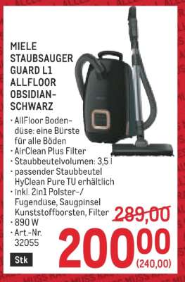 MIELE STAUBSAUGER GUARD L1 ALLFLOOR OBSIDIAN-SCHWARZ