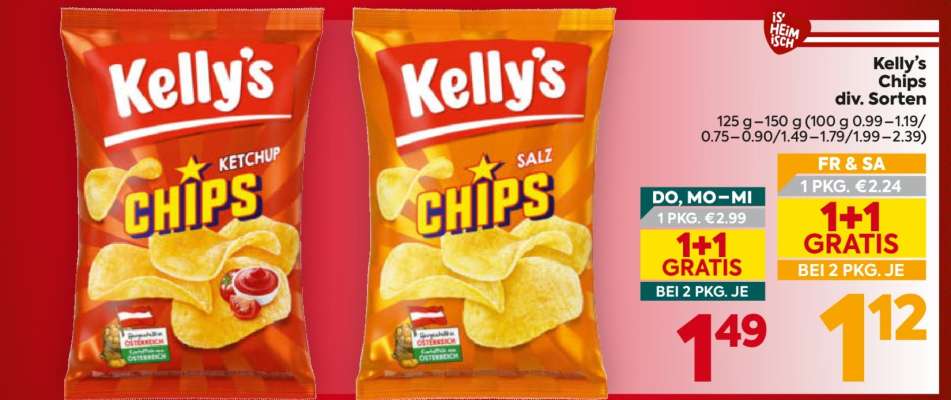 Kelly's Chips div. Sorten
