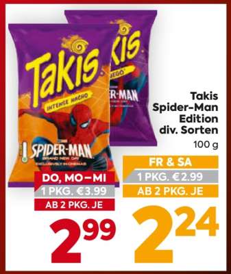 Takis Spider-Man Edition div. Sorten