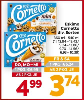 Eskimo Cornetto div. Sorten