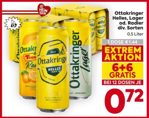 Ottakringer Helles, Lager od. Radler div. Sorten