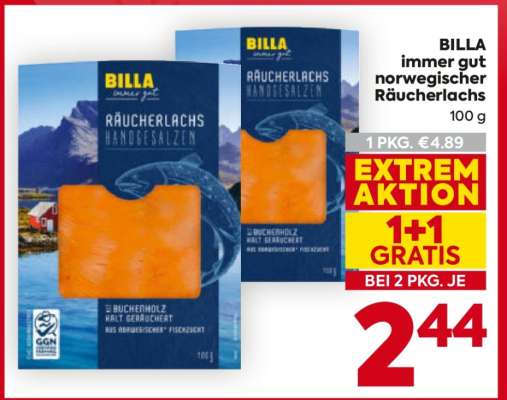 BILLA immer gut Norwegischer Räucherlachs