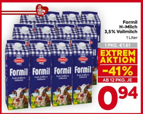 Formil H-Milch 3,5% Vollmilch