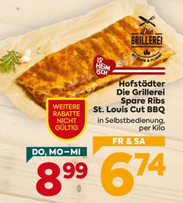 Hofstädter Die Grillerei Spare Ribs St. Louis Cut BBQ