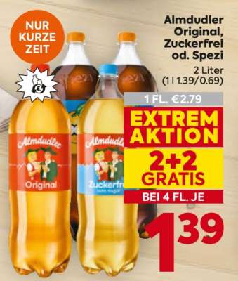Almdudler Original, Zuckerfrei od. Spezi