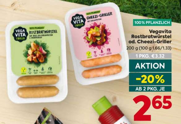 Vegavita Rostbratwürstel od. Cheezi-Griller