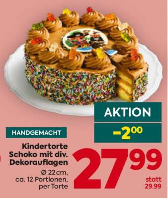 Kindertorte Schoko mit div. Dekorauflagen