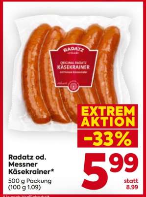 Radatz od. Messner* Käsekrainer