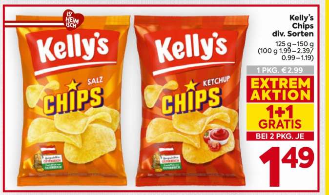 Kelly's Chips div. Sorten