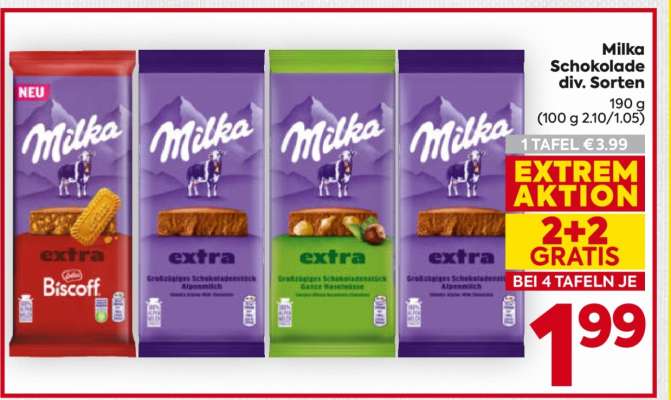 Milka Schokolade div. Sorten