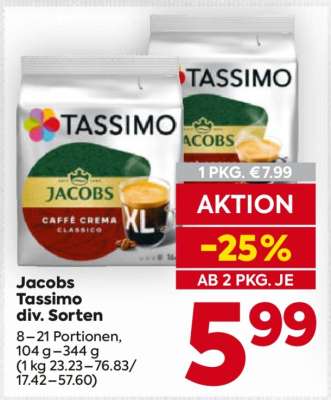 Jacobs Tassimo div. Sorten