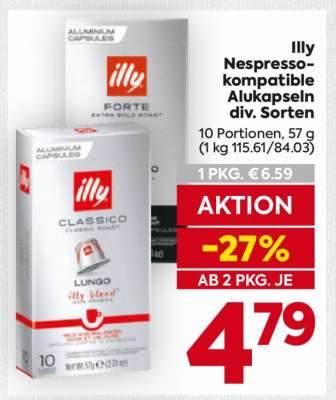 Illy Nespresso- kompatible Alukapseln div. Sorten