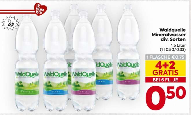 Waldquelle Mineralwasser div. Sorten