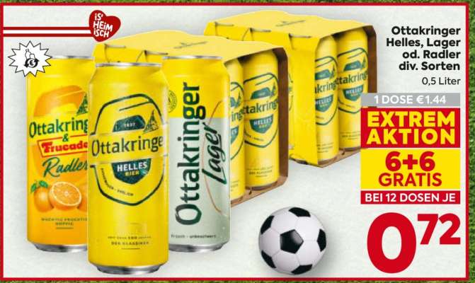 Ottakringer Helles, Lager od. Radler div. Sorten