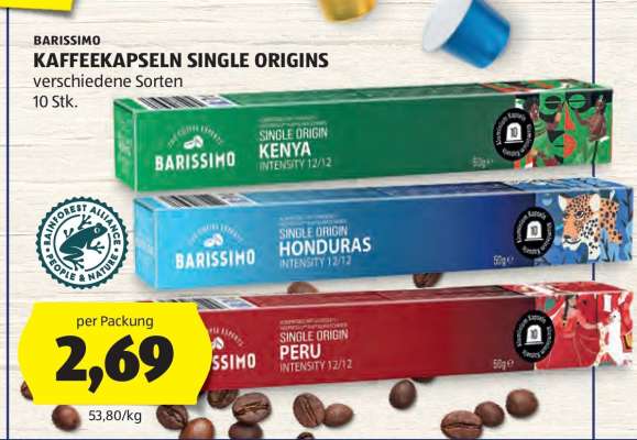 BARISSIMO KAFFEEKAPSELN SINGLE ORIGINS