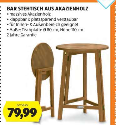BAR STEHTISCH AUS AKAZIENHOLZ