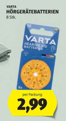 VARTA HÖRGERÄTEBATTERIEN