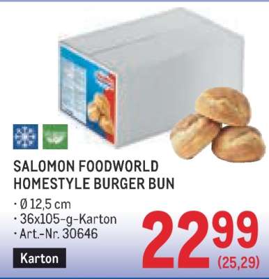 SALOMON FOODWORLD HOMESTYLE BURGER BUN