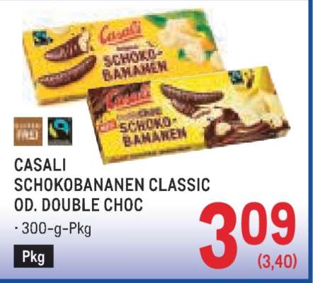 CASALI SCHOKOBANANEN CLASSIC OD. DOUBLE CHOC