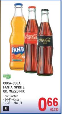 Coca-Cola, Fanta, Sprite od. Mezzo-Mix